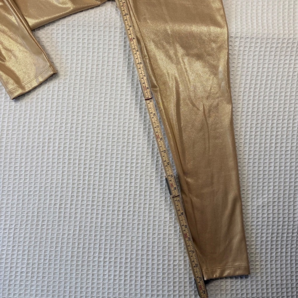 Cat & Jack Girls Gold Metallic Shimmer Leggings Size L 10/12 Shiny Stretch Pants - Picture 5 of 5